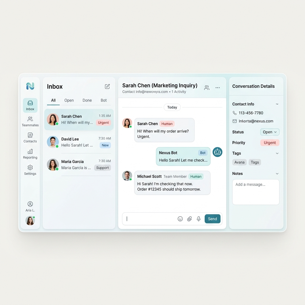 IntellixAPI Team Inbox Dashboard Mockup